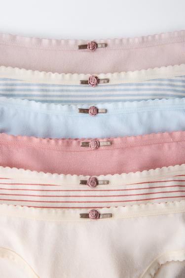 Zara 6-14 YEARS/ SIX-PACK OF FLORAL UNDERWEAR - Multicolored