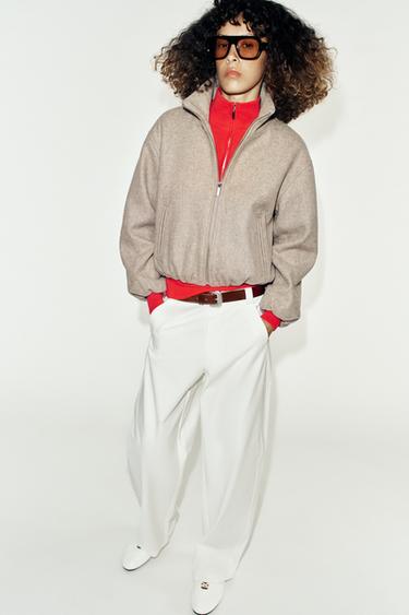 SOFT BOMBER JACKET - Beige by Zara - Image 0