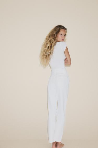 JEAN TRF MOM FIT AVEC TAILLE HAUTE - Blanc de Zara - Image 4