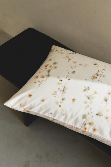 FLORAL PRINT PILLOWCASE - Oyster-white by Zara - Image 6