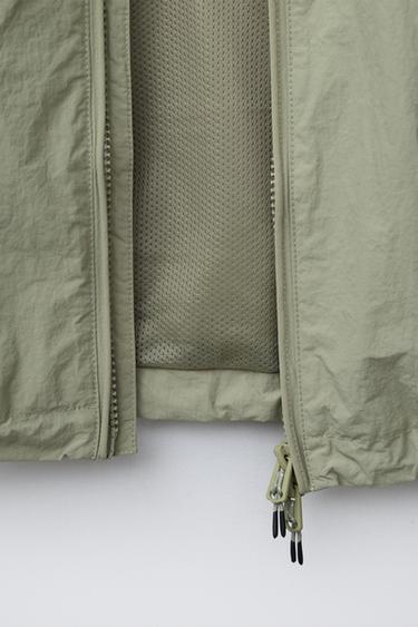 WATER-REPELLENT HOODED RAINCOAT - Greenish by Zara - Image 5