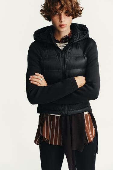CHAQUETA ACOLCHADA COMBINADA - Negro de Zara