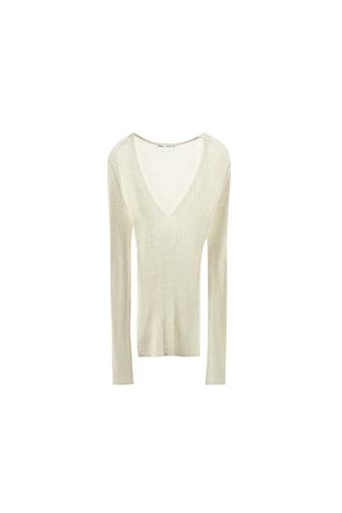 TOP RIB صوف 100% - خَام by Zara