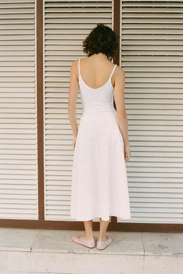 STRUCTURED LAYERED MIDI SKIRT - Pink / White by Zara - Image 2