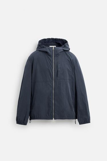 BLOUSON TECHNIQUE À CAPUCHE - Indigo clair de Zara - Image 6