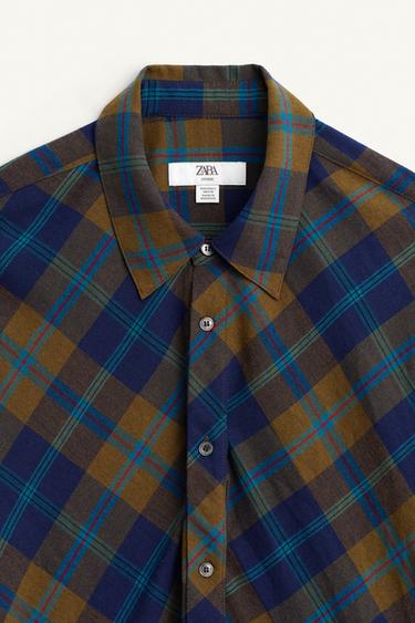 CHEMISE FLUIDE À CARREAUX ÉDITION LIMITÉE - Bleu de Zara - Image 5