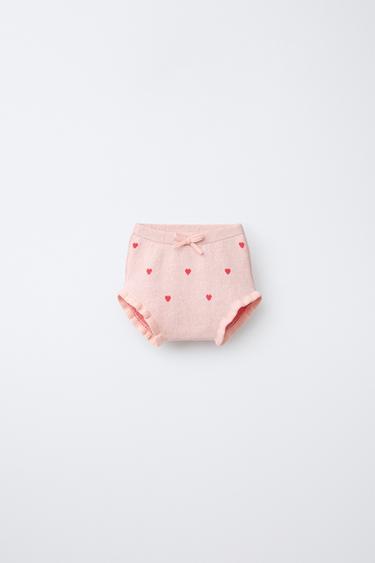 HEART-PRINT KNIT BRIEFS - Pink by Zara