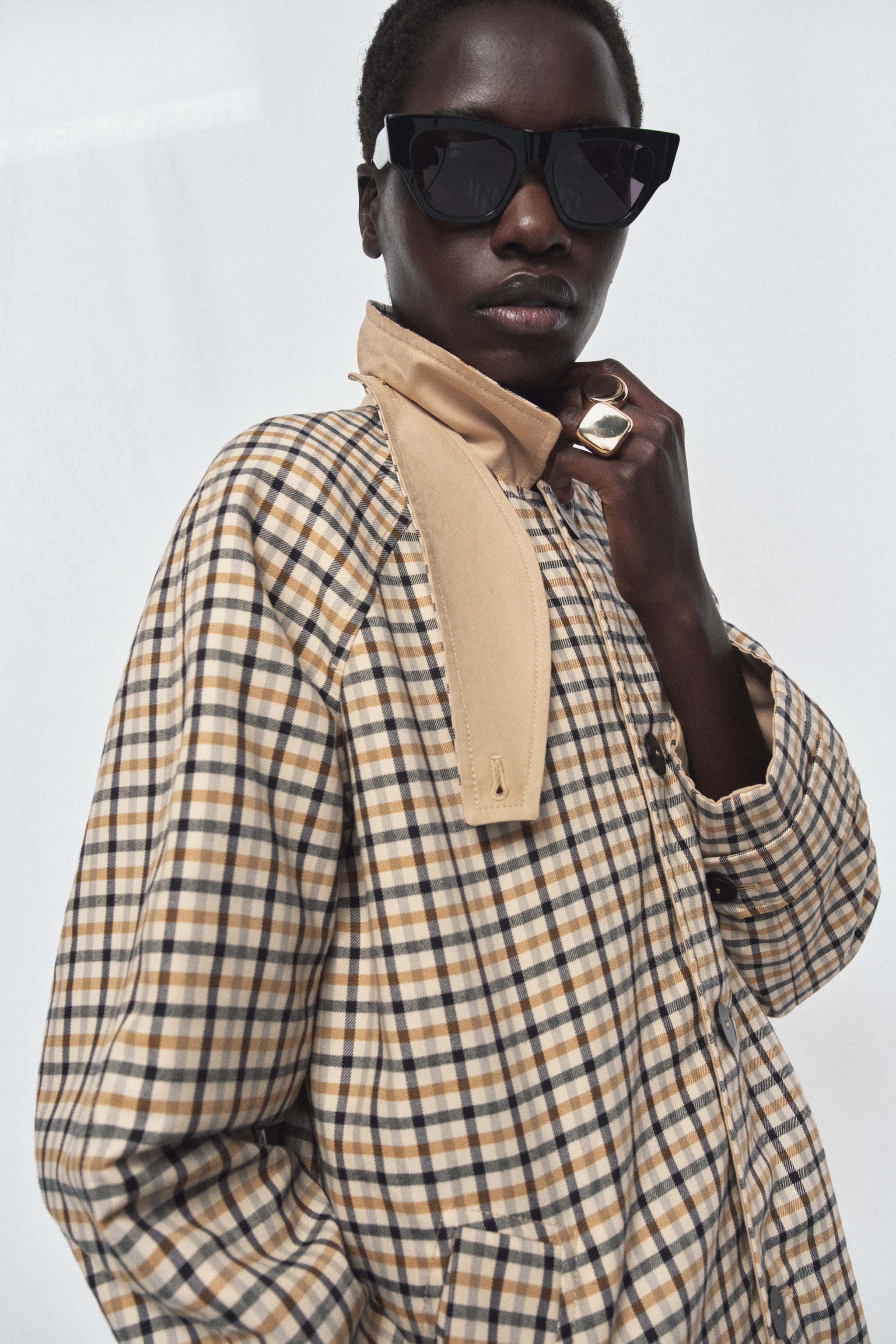 REVERSIBLE PLAID TRENCH COAT ZW COLLECTION