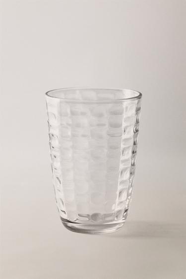 RAISED SQUARE-EFFECT TUMBLER - Transparent by Zara