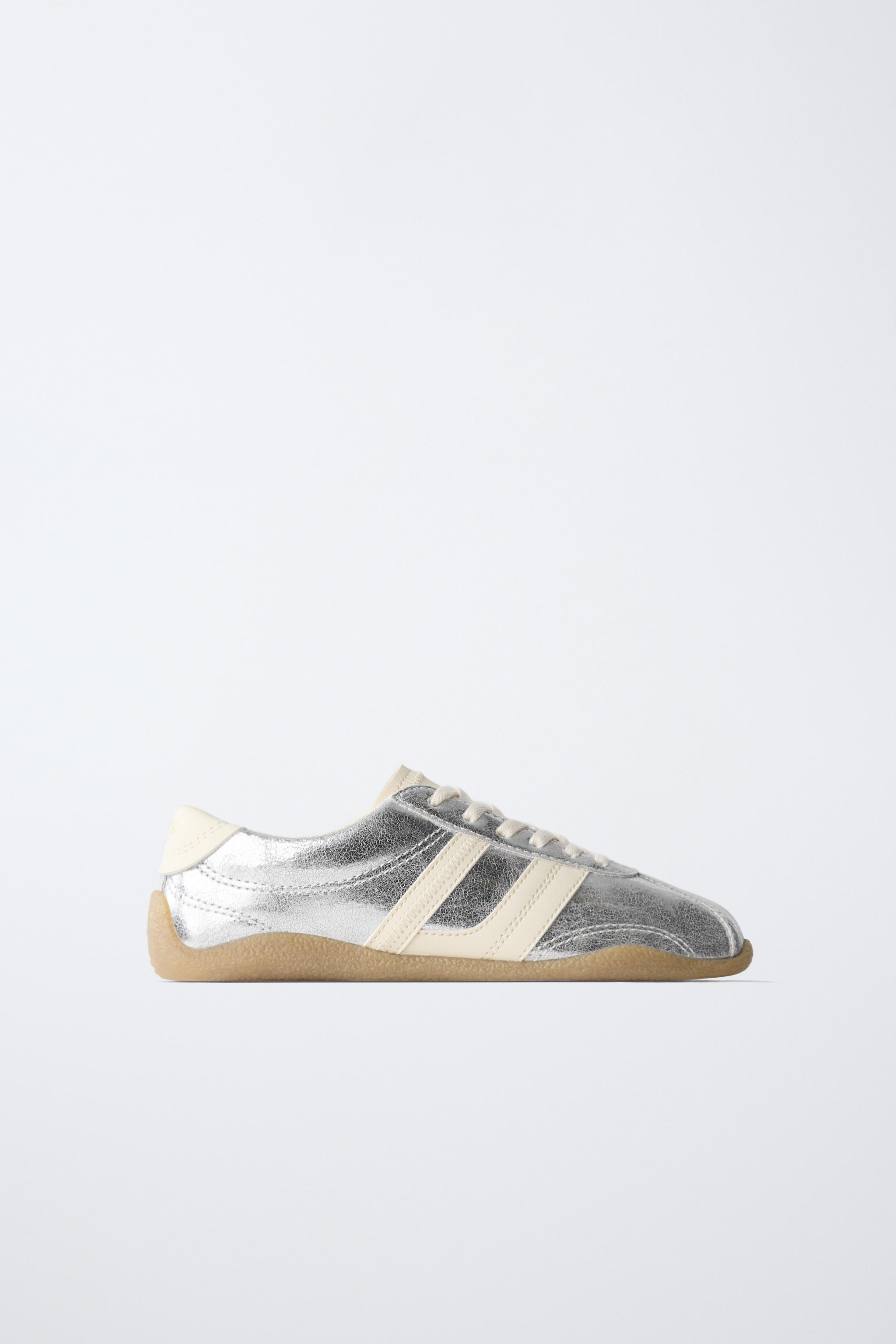 足銀 METALLIC SNEAKERS - Silver | ZARA Canada