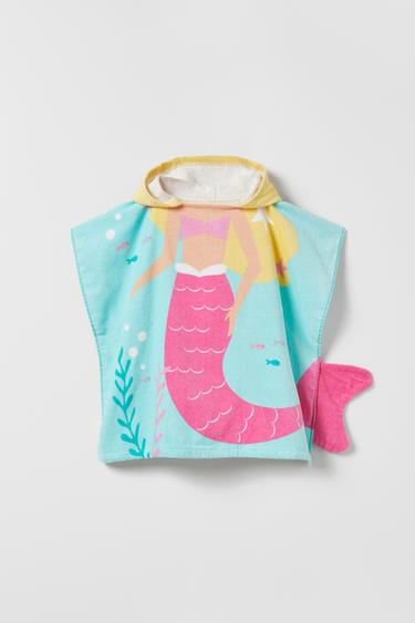 PONCHO TOALLA SIRENA - Azul de Zara - Imagen 0