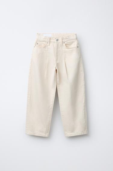PANTALÓN BLOOMER PLIEGUES - Blanco de Zara - Imagen 0