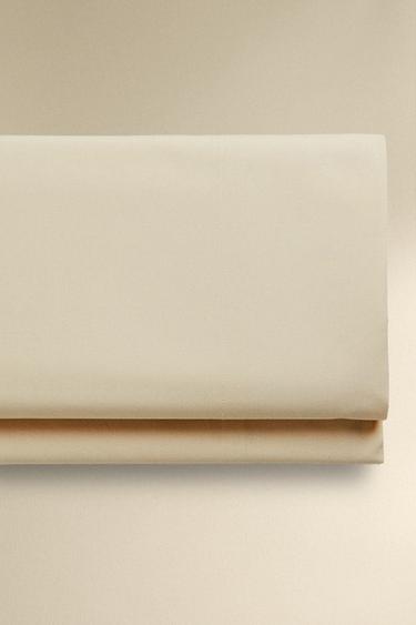 PERCALE COTTON FLAT SHEET (200 THREAD COUNT) - Beige by Zara - Image 0