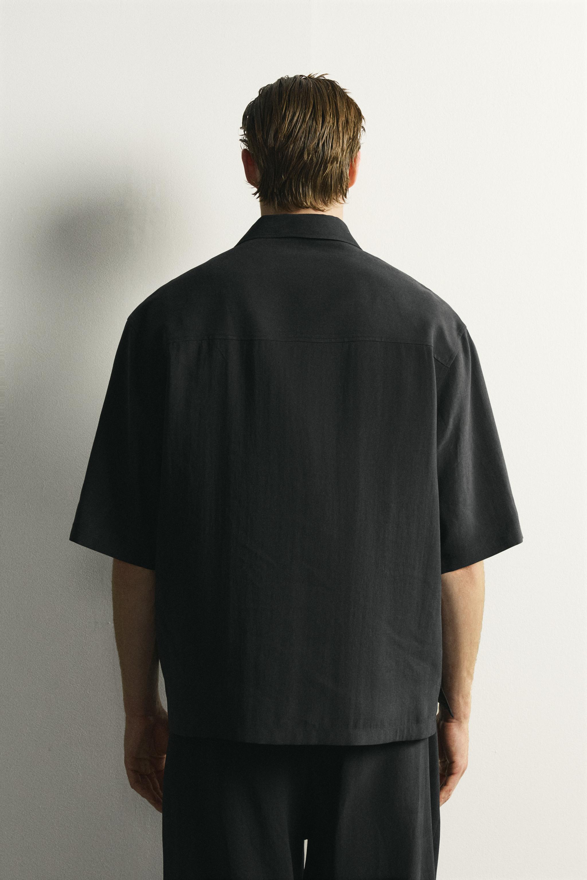 Мужские рубашки Zara RELAXED FIT FLOWY SHIRT — фото 3