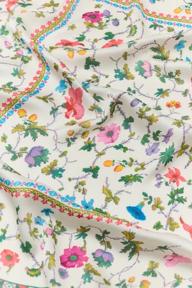 FLORAL PRINT BANDANNA - Ecru by Zara - Image 2