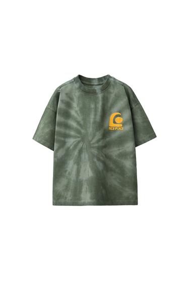 TIE-DYE PRINT PLUSH T-SHIRT - Green by Zara