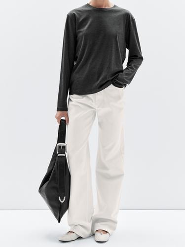 Bolso maxi piel napa - Negro de Zara - Imagen 0