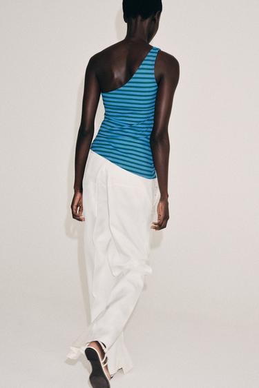 ASYMMETRIC STRIPED TOP - Printed by Zara - Image 4