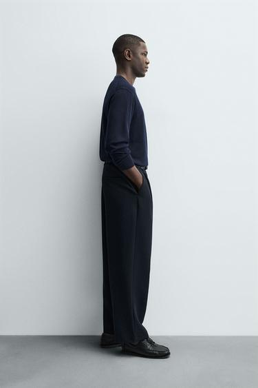 PULL 100 % LAINE - Bleu marine de Zara - Image 3
