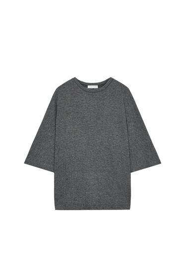 CAMISETA OVERSIZE FLUIDA - Gris medio de Zara