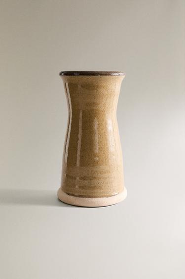 Zara TERRACOTTA CYLINDRICAL VASE - Brown / Taupe