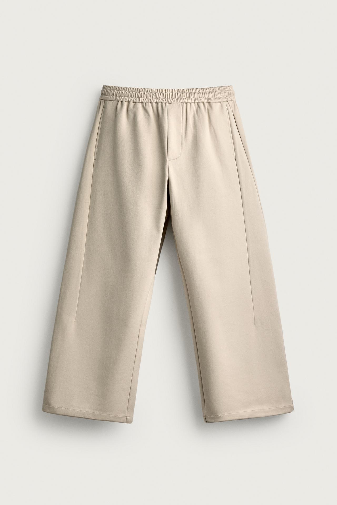WIDE-FIT TECHNICAL PANTS — Ecru / Beige