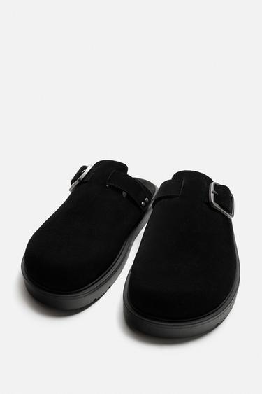 SABOTS EN CUIR À BOUCLE - Noir de Zara - Image 2