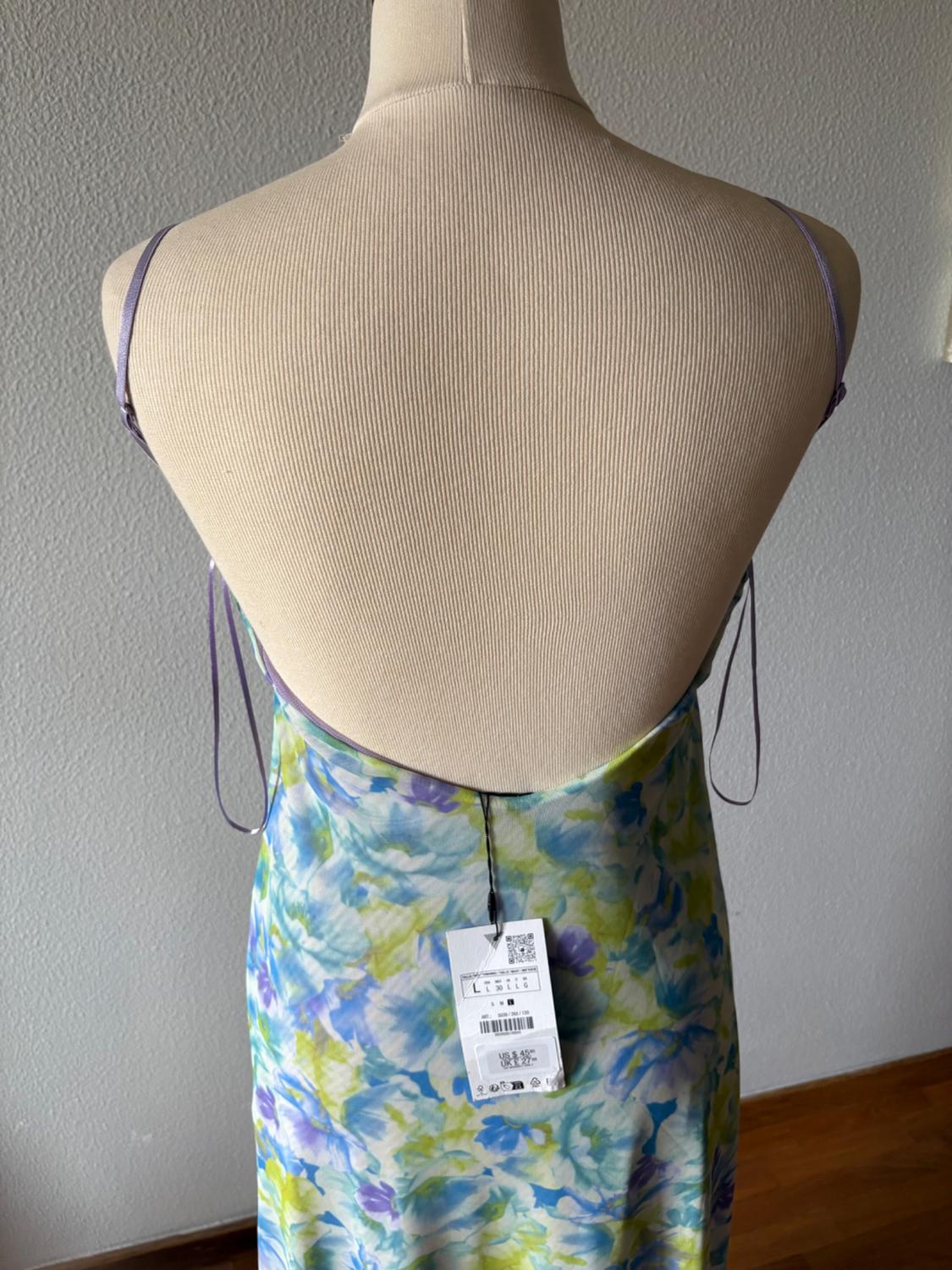 PRINTED TULLE MIDI DRESS WITH BOW - Image 4