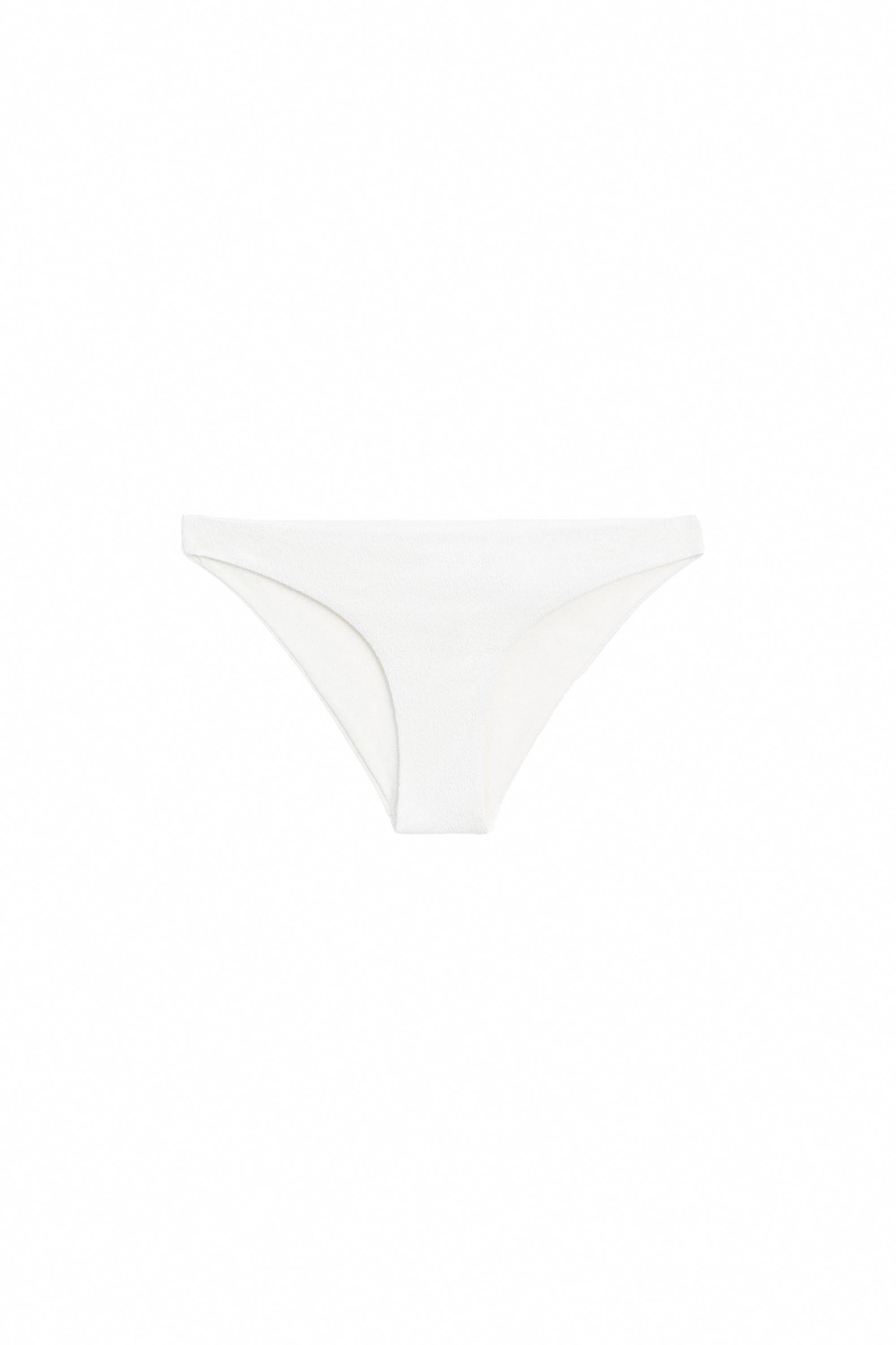 Textured bikini bottoms — Oyster-white