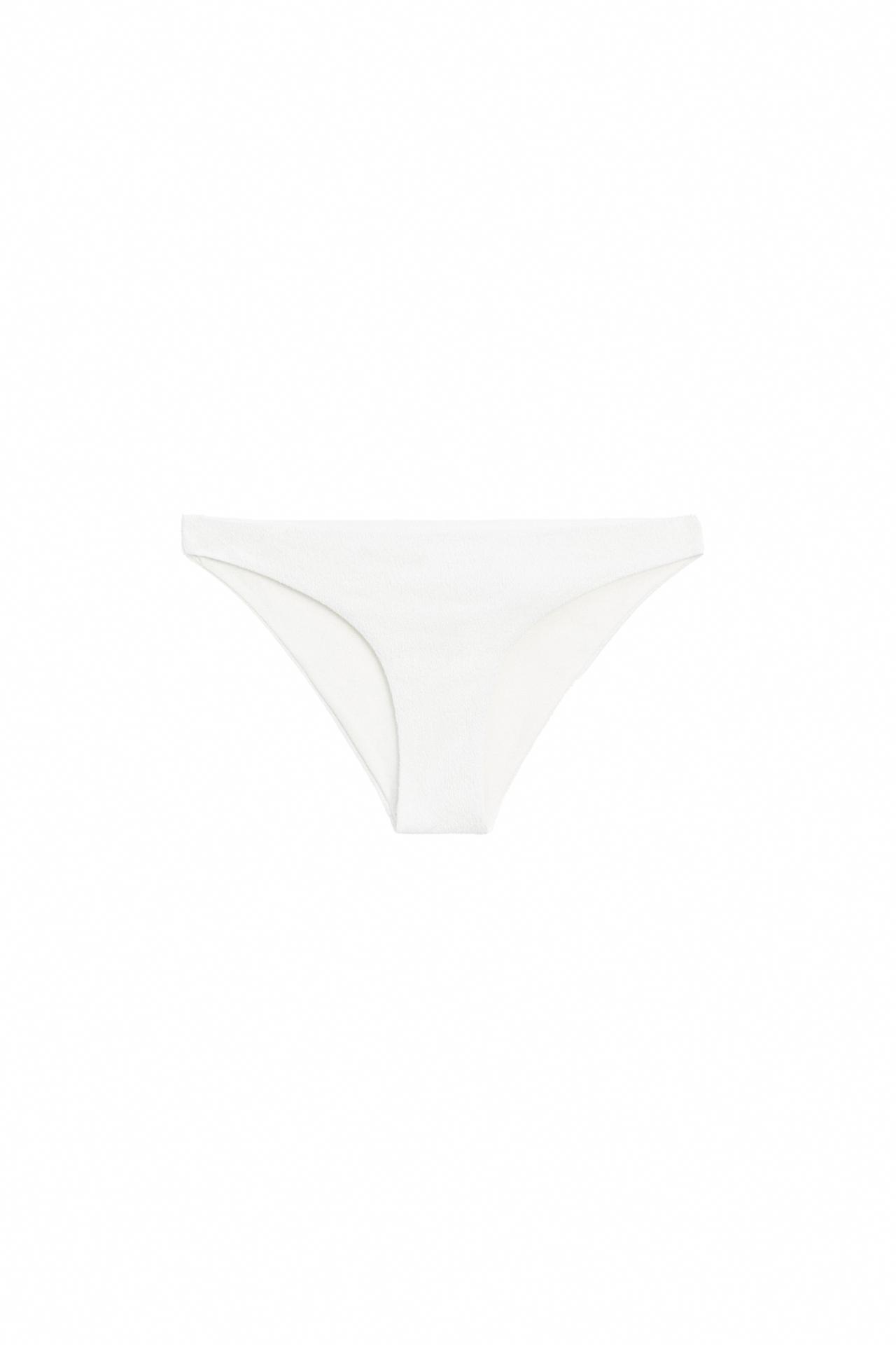 Textured bikini bottoms — Oyster-white