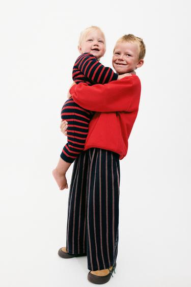 ZARA TIMELESS - STRIPED COTTON AND WOOL BLEND JUMPSUIT - red/navy by Zara
