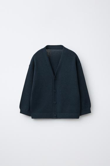 PLAIN KNIT CARDIGAN - Navy blue by Zara