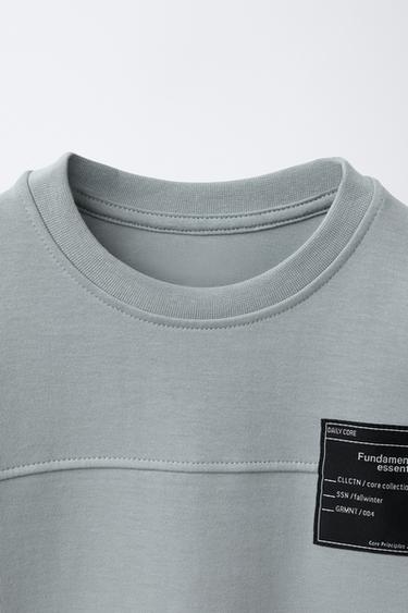 ENSEMBLE T-SHIRT ET BERMUDA INTERLOCK ÉTIQUETTE - Bleu clair de Zara - Image 6