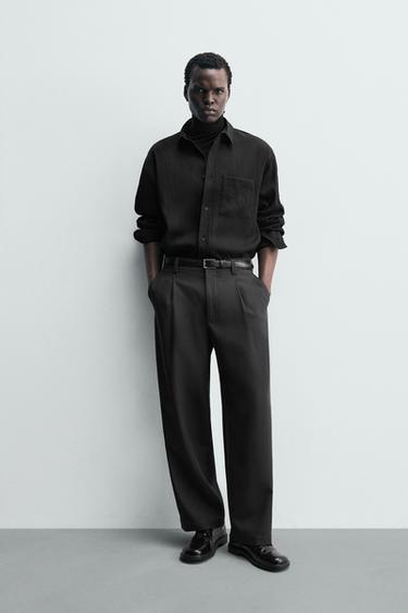 RELAXED FIT FLOWING SHIRT - Black by Zara