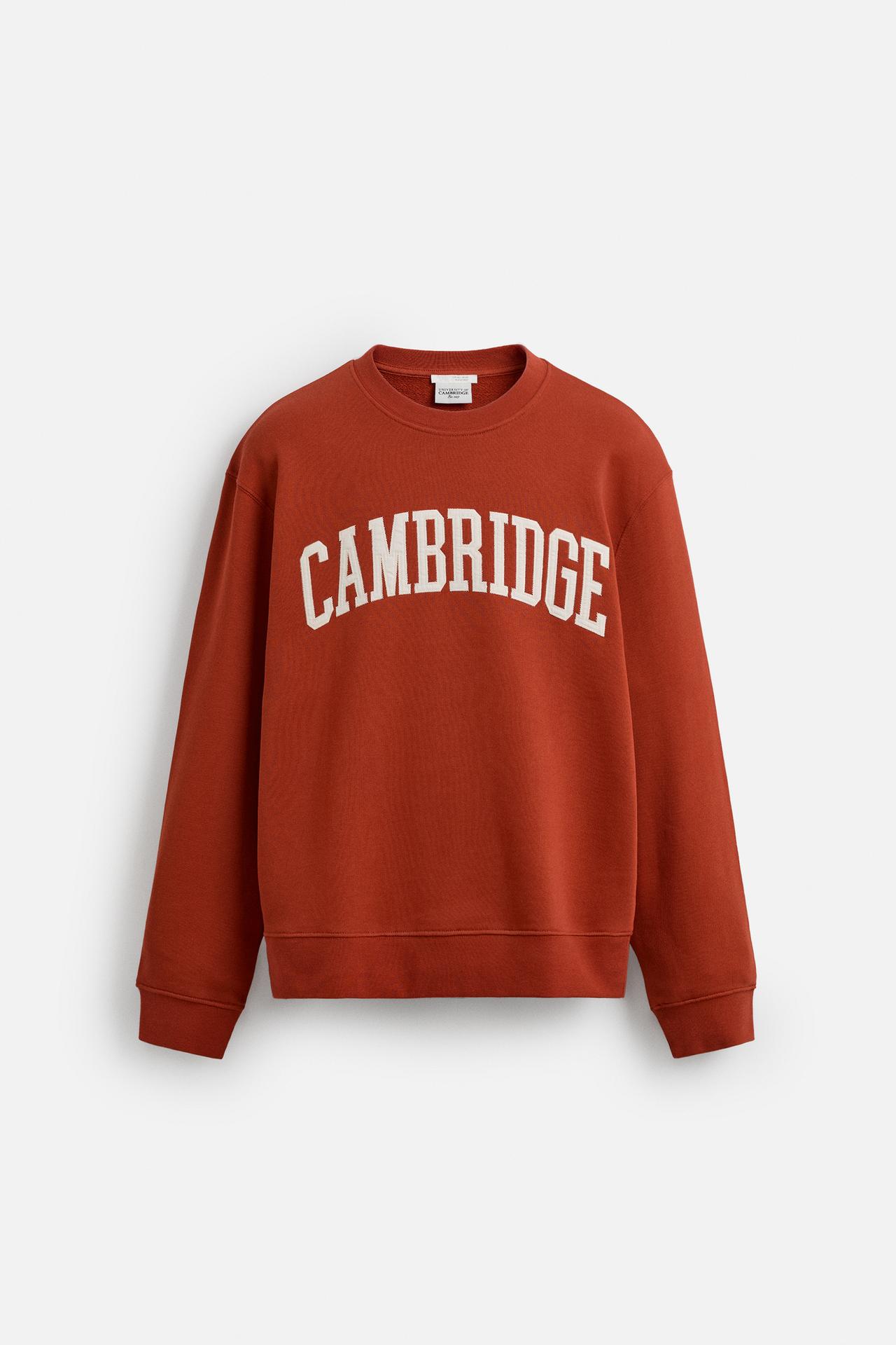 Zara CAMBRIDGE© PATCH SWEATSHIRT - Clay