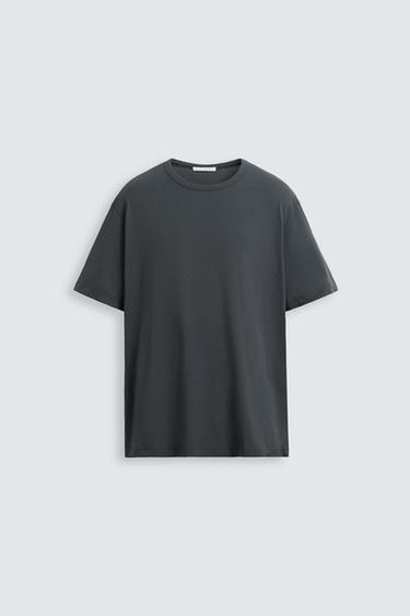 Zara BASIC LIGHTWEIGHT T-SHIRT - Blue