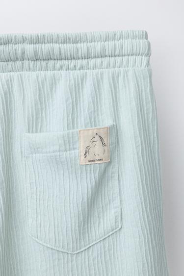 ENSEMBLE T-SHIRT POLO ET SHORT TEXTURÉ - Vert clair de Zara - Image 7