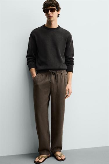 PANTALON STRUCTURÉ COUPE DÉCONTRACTÉE - Marron de Zara - Image 4