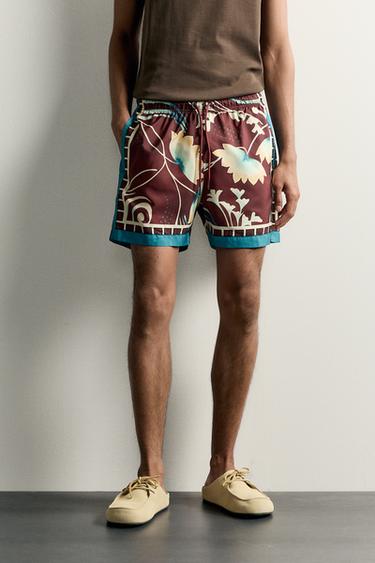 LIMITED EDITION MIXED PRINT SWIMMING TRUNKS - Printed by Zara