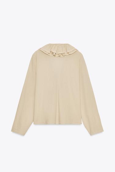 TOP À VOLANTS ZW COLLECTION - Sable de Zara - Image 6