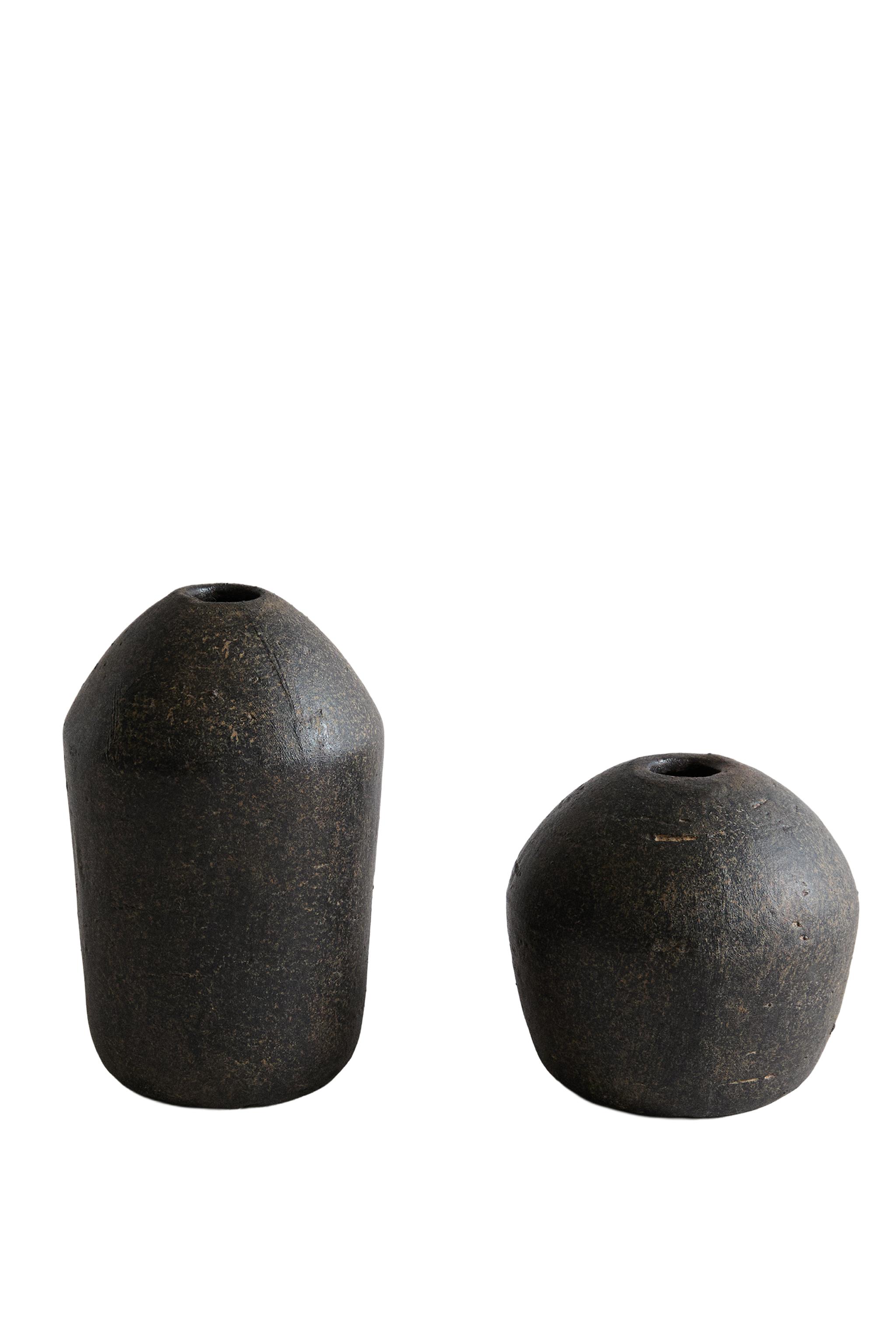 OVAL DECORATIVE CERAMIC VASE - Black | ZARA Turkey