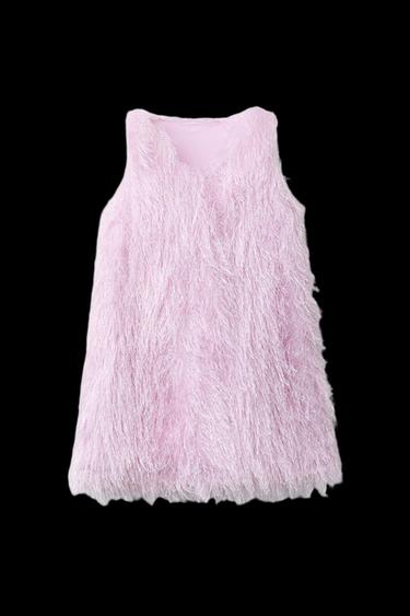 VESTIDO FLECOS - Rosa de Zara