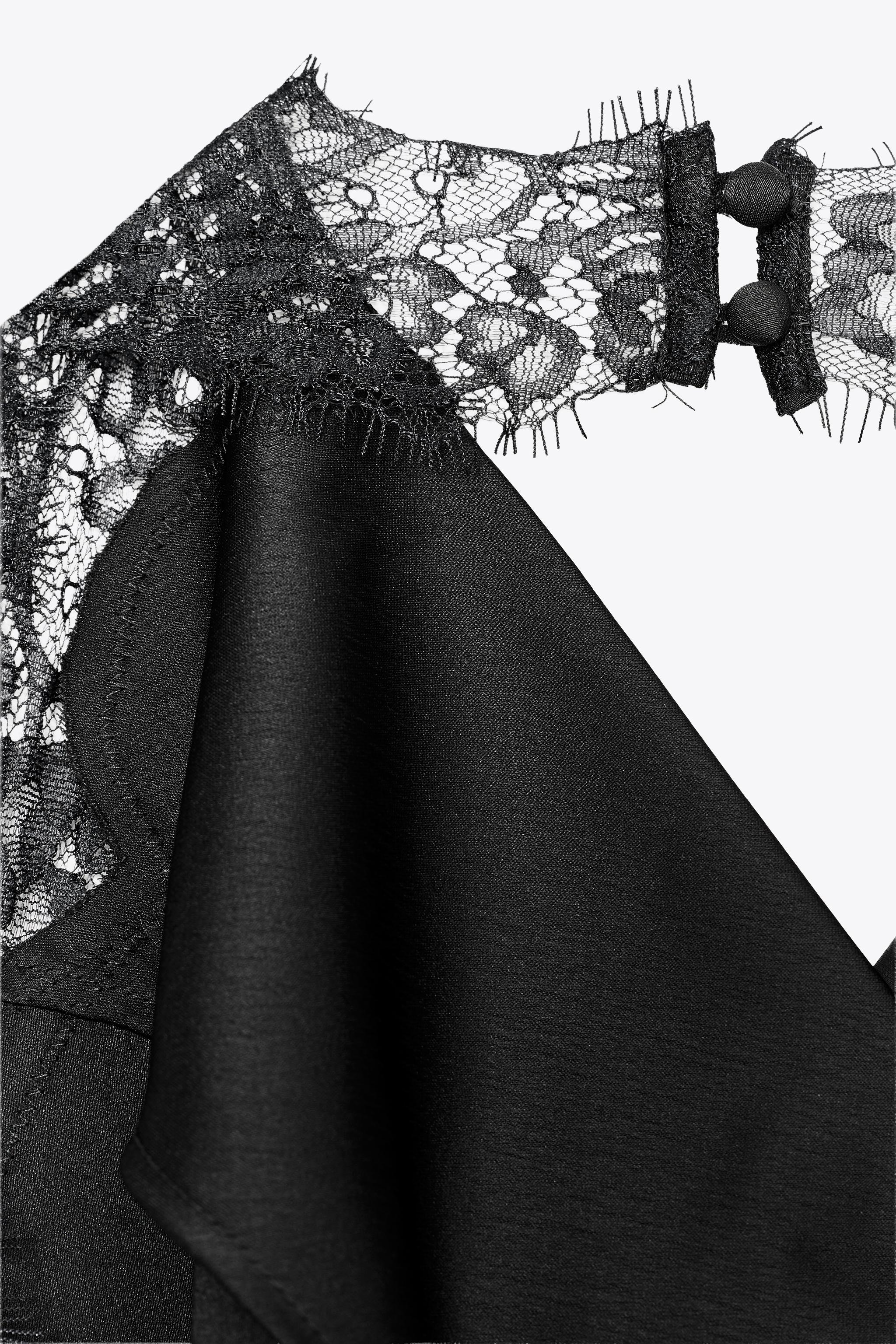 Liora_K_0101です Shop Zara TEXTURED LACE HALTER TOP at Beverly Center in Los