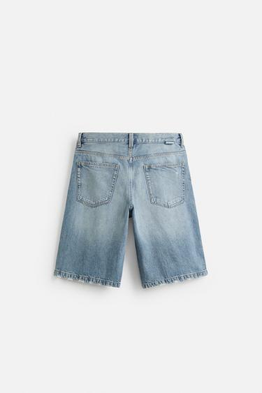 BERMUDA EN DENIM COUPE AMPLE DÉCHIRURES - Bleu moyen de Zara - Image 6