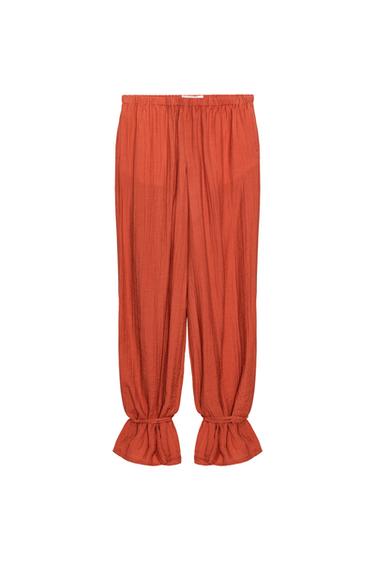 بنطلون واسع - برتقالي محروق الخاص بـ Zara