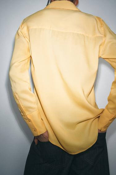 ZW COLLECTION BASIC FLOWING SHIRT - Yellow by Zara - Image 2