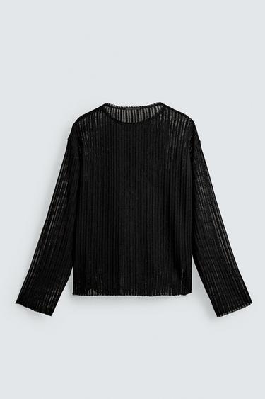 OPEN KNIT SWEATER - Black by Zara - Image 6