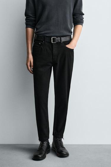 SLIM FIT CROPPED JEANS - Black by Zara