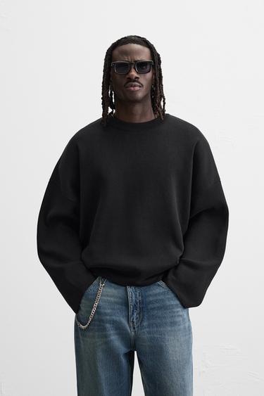 BOXY FIT SWEATER - Black by Zara - Image 1