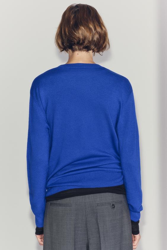 100% EXTRA-SOFT WOOL JUMPER - Bluish by Zara - Image 3